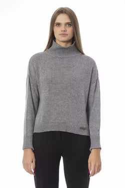 Gray Wool Women Sweater Baldinini Trend