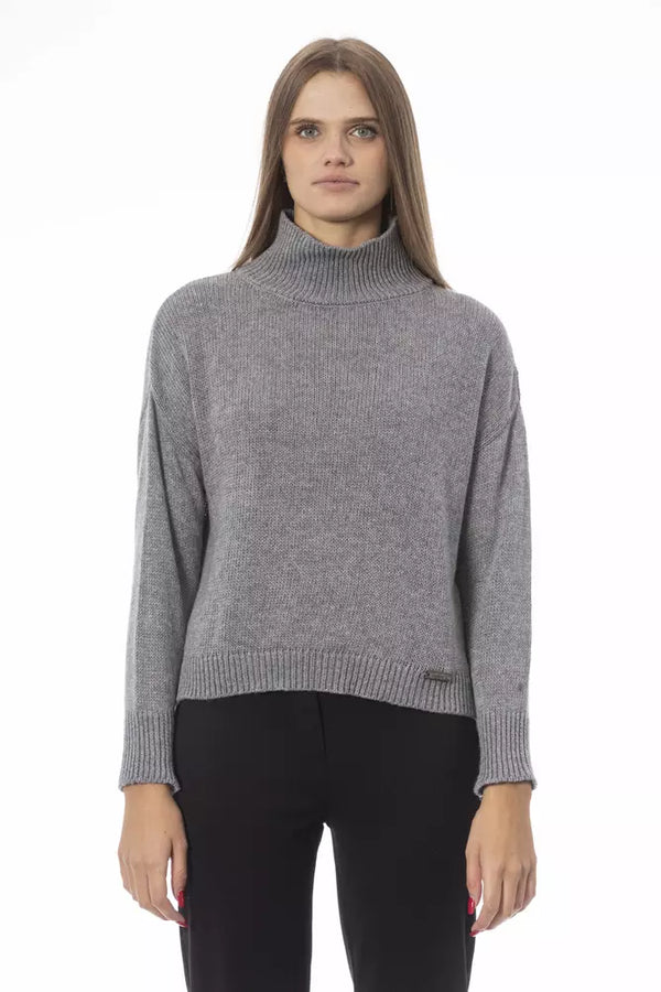 Gray Wool Women Sweater Baldinini Trend