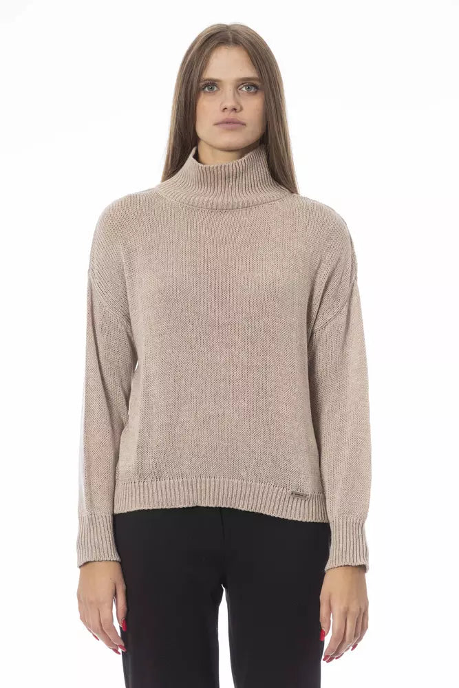 Beige Wool Women Sweater Baldinini Trend