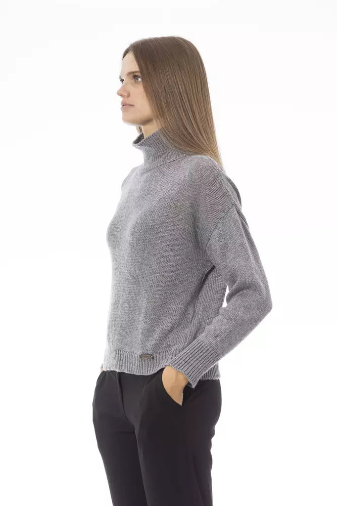 Gray Wool Women Sweater Baldinini Trend