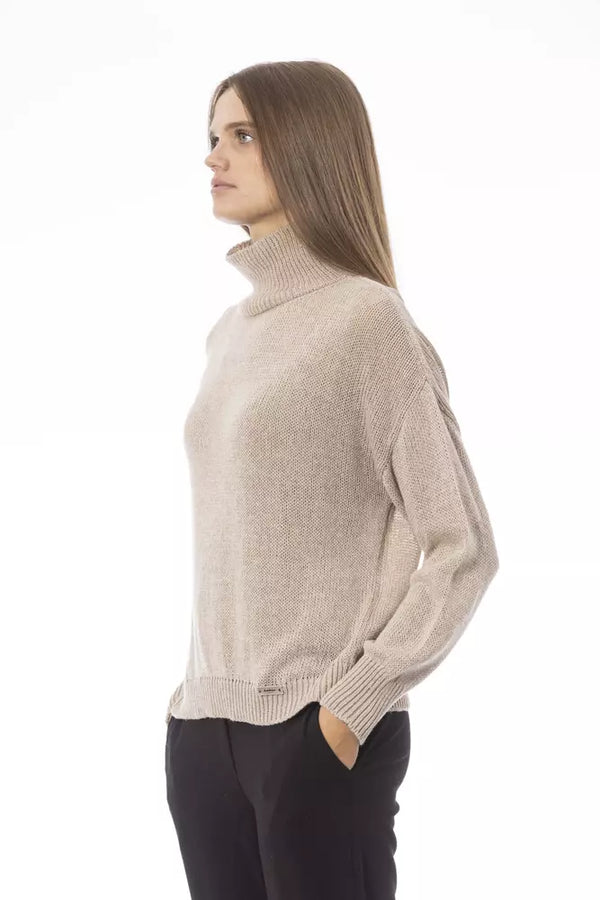 Beige Wool Women Sweater Baldinini Trend