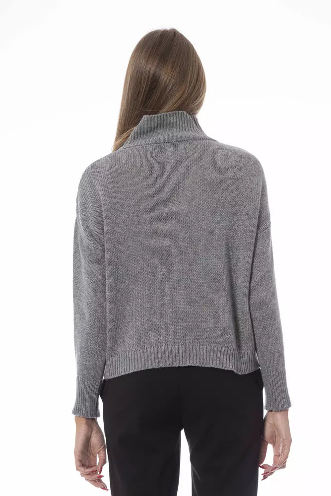 Gray Wool Women Sweater Baldinini Trend