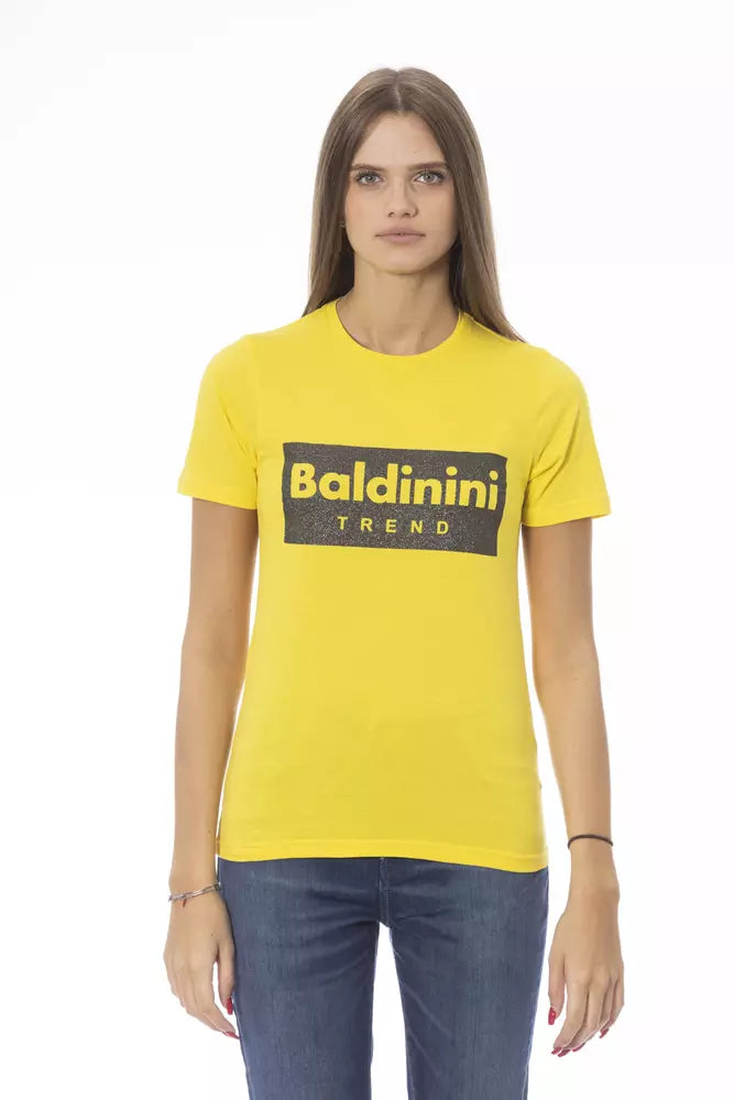 Yellow Cotton Women T-Shirt Baldinini Trend