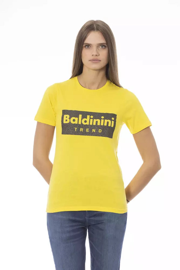 Yellow Cotton Women T-Shirt Baldinini Trend