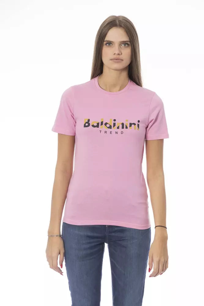 Pink Cotton Women T-Shirt Baldinini Trend