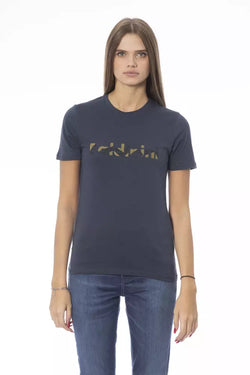 Blue Cotton Women T-Shirt Baldinini Trend