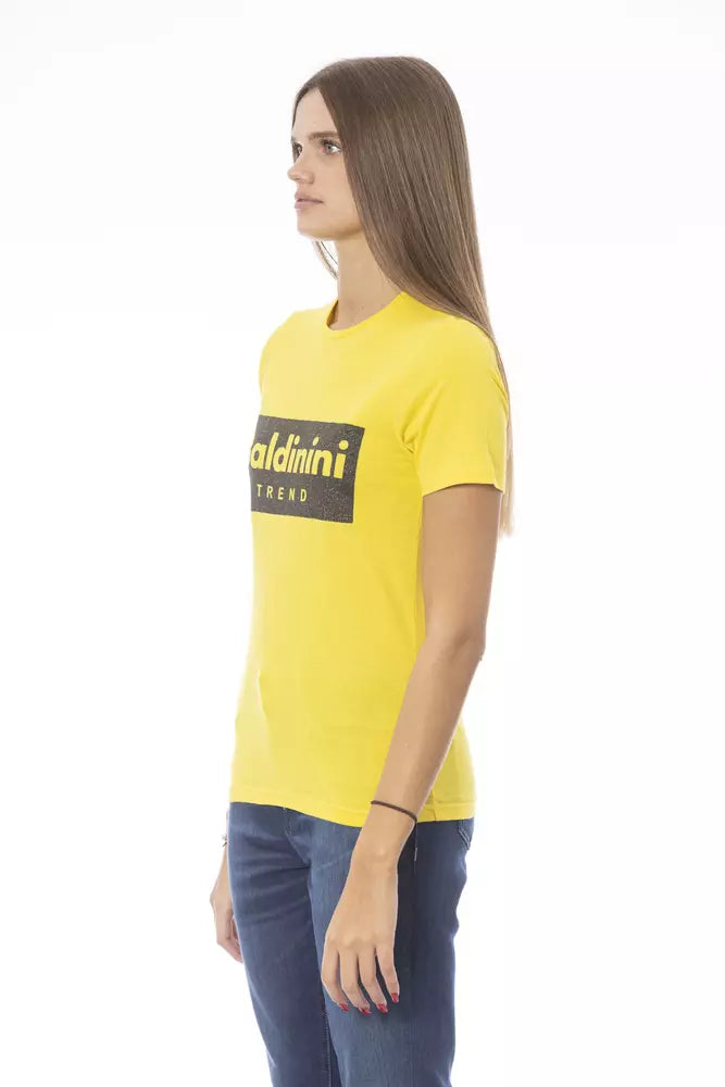 Yellow Cotton Women T-Shirt Baldinini Trend