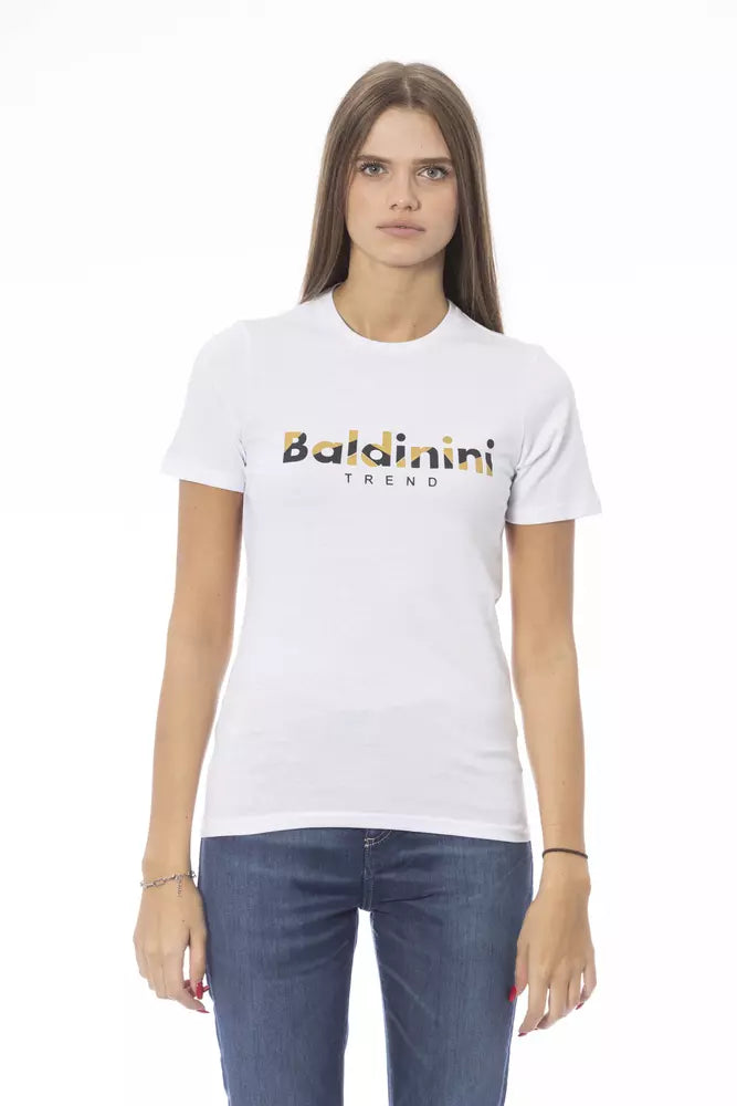 White Cotton Women T-Shirt Baldinini Trend