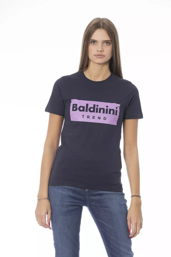 Blue Cotton Women T-Shirt Baldinini Trend