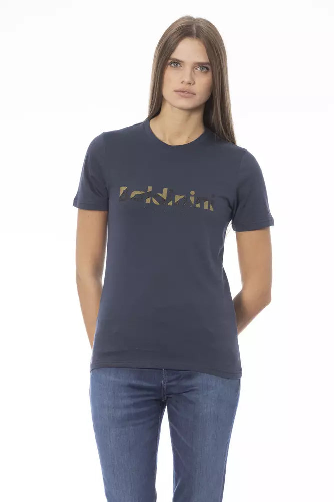 Blue Cotton Women T-Shirt Baldinini Trend