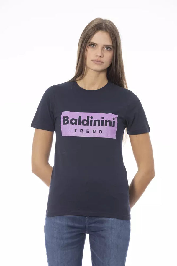 Blue Cotton Women T-Shirt Baldinini Trend