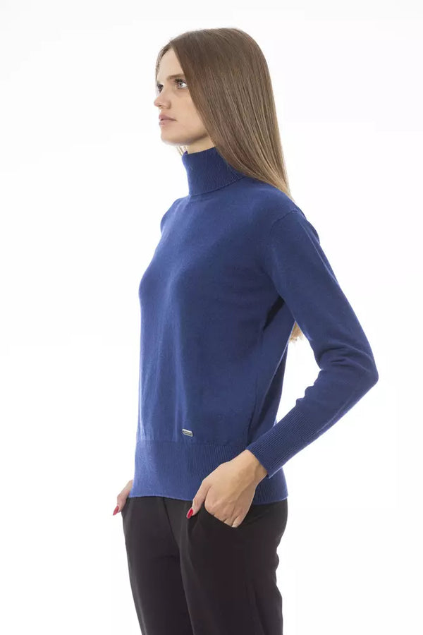 Blue Wool Women Sweater Baldinini Trend