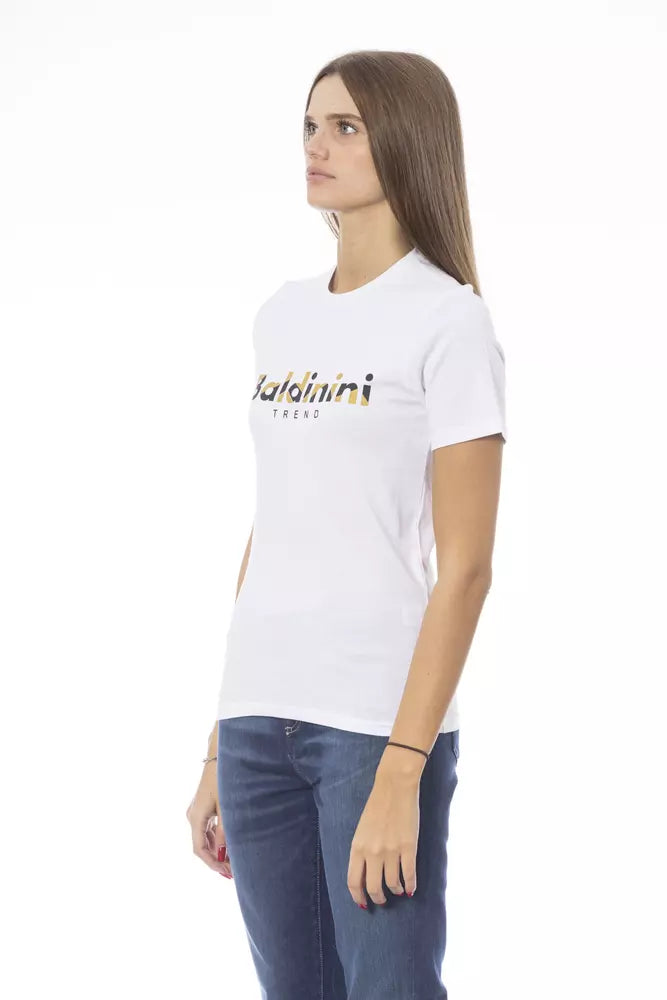 White Cotton Women T-Shirt Baldinini Trend