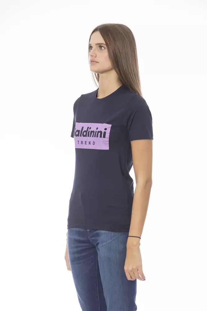 Blue Cotton Women T-Shirt Baldinini Trend