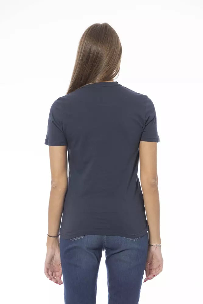 Blue Cotton Women T-Shirt Baldinini Trend