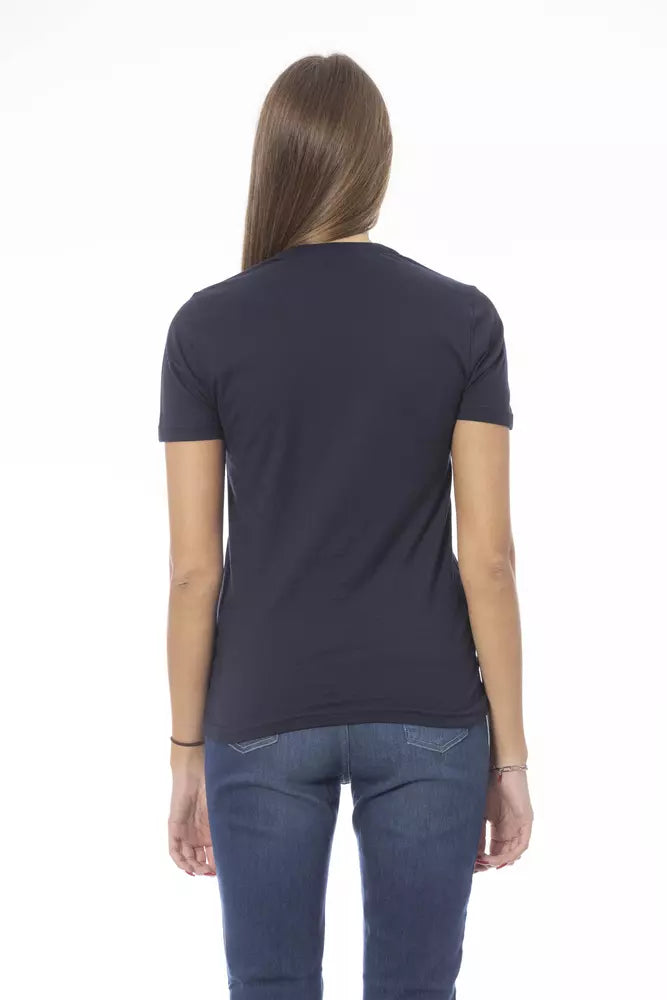 Blue Cotton Women T-Shirt Baldinini Trend