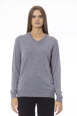 Gray Wool Women Sweater Baldinini Trend