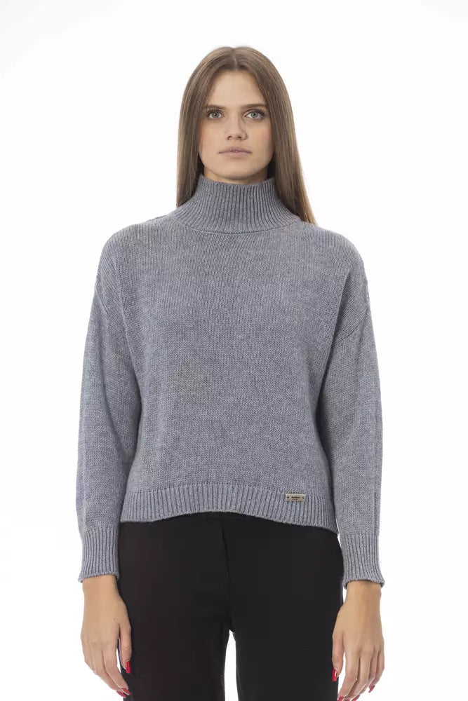 Gray Wool Women Sweater Baldinini Trend