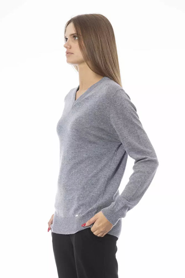 Gray Wool Women Sweater Baldinini Trend