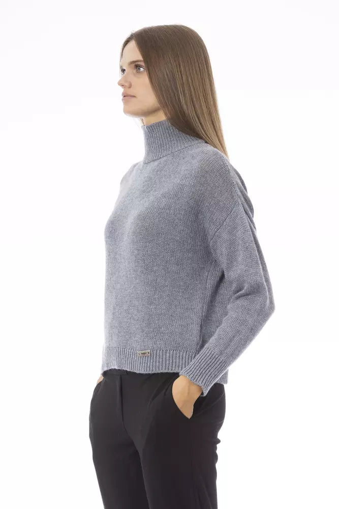 Gray Wool Women Sweater Baldinini Trend