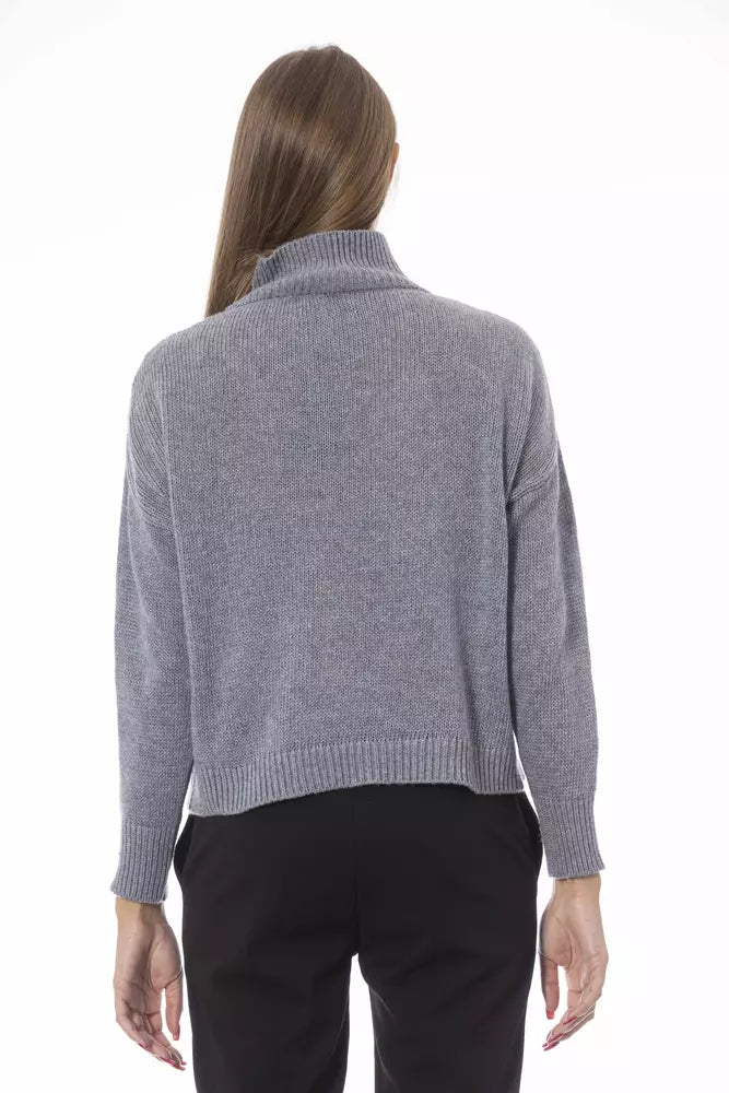 Gray Wool Women Sweater Baldinini Trend