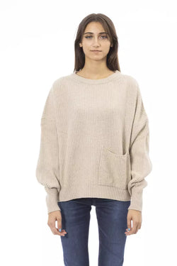 Beige Wool Women Sweater Baldinini Trend