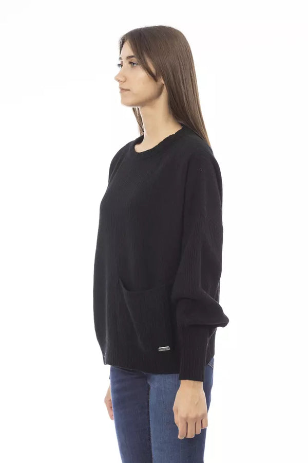 Black Wool Women Sweater Baldinini Trend