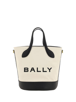 Elegant Monogram Bucket Bag in Black & White Bally