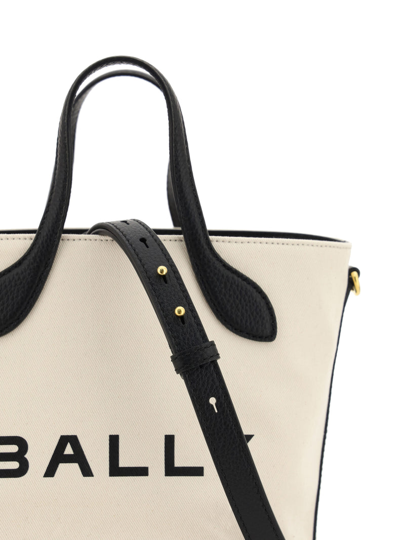 Elegant Monogram Bucket Bag in Black & White Bally