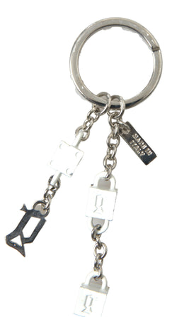 Silver Brass Logo Charm Keychain Dolce & Gabbana