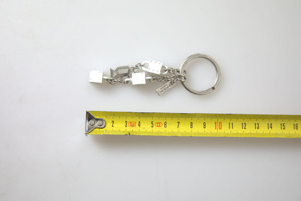 Silver Brass Logo Charm Keychain Dolce & Gabbana