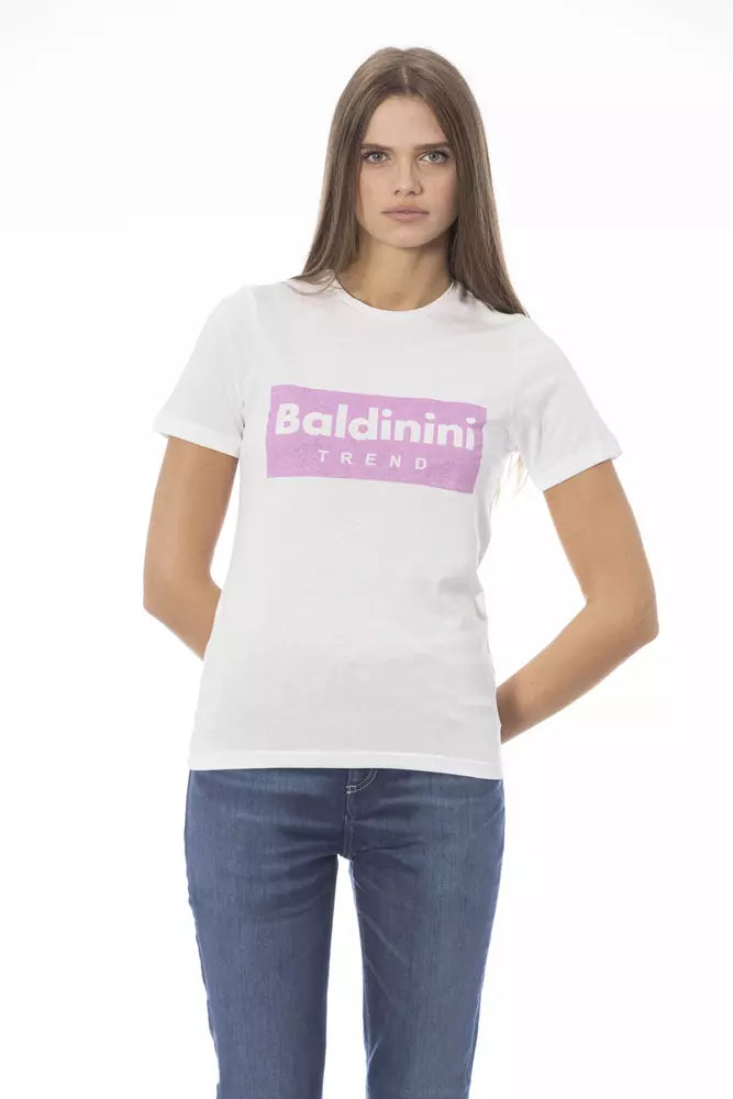 White Cotton Women T-Shirt Baldinini Trend