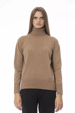 Beige Wool Women Sweater Baldinini Trend