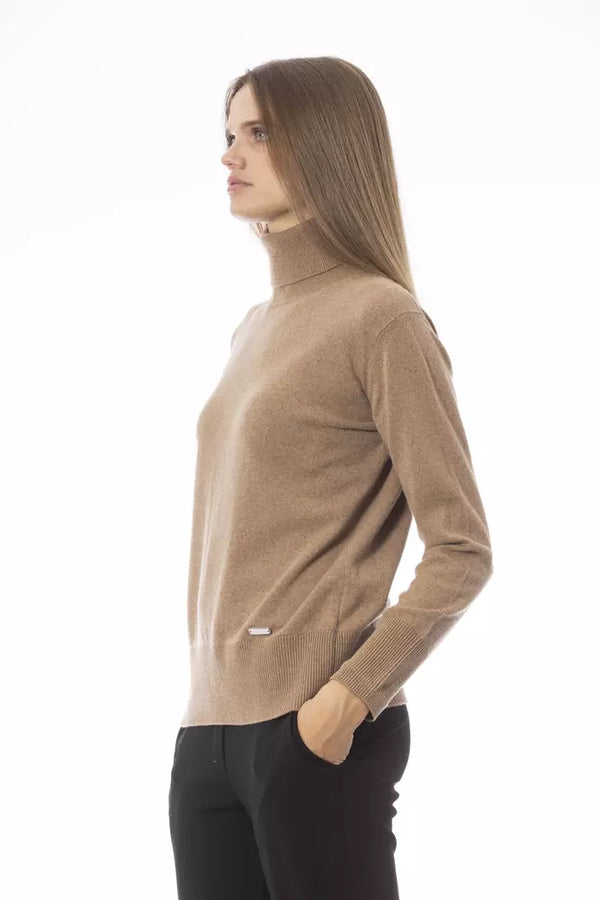 Beige Wool Women Sweater Baldinini Trend