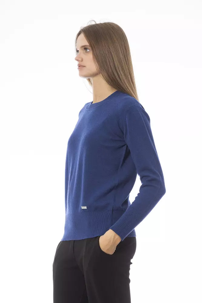 Blue Wool Women Sweater Baldinini Trend