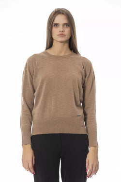 Beige Wool Women Sweater Baldinini Trend