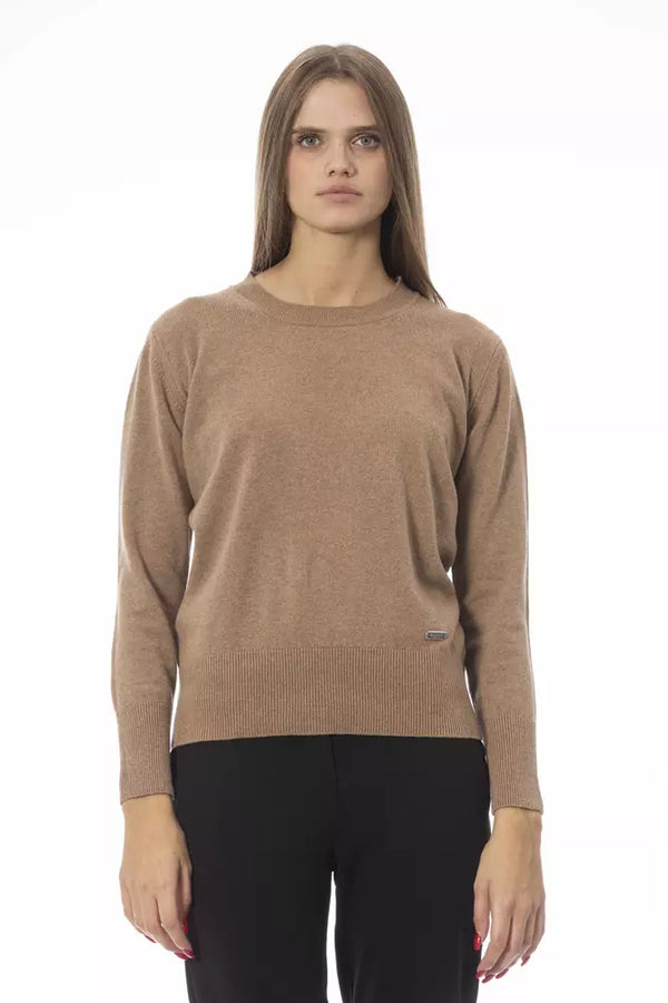 Beige Wool Women Sweater Baldinini Trend