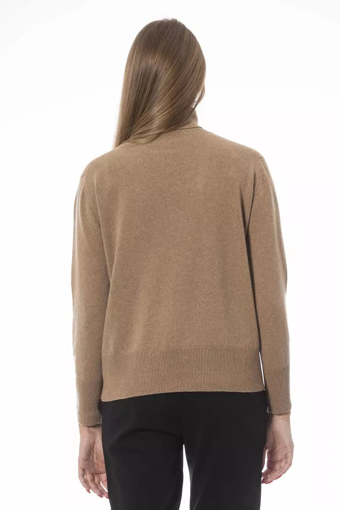 Beige Wool Women Sweater Baldinini Trend