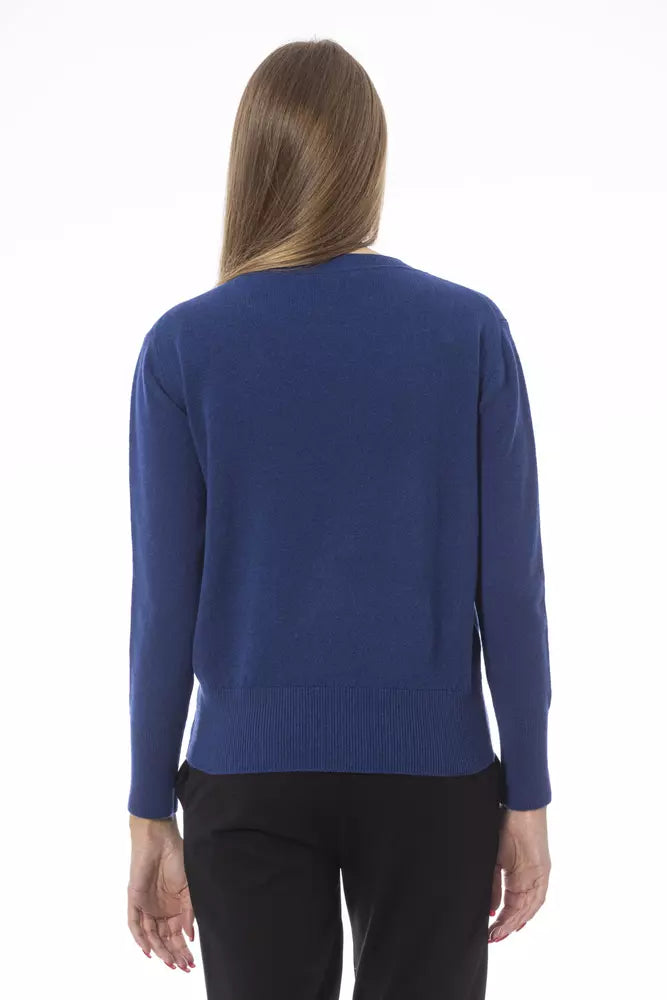 Blue Wool Women Sweater Baldinini Trend