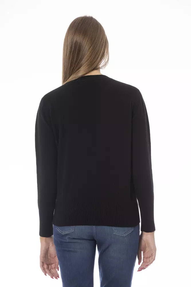 Black Wool Women Sweater Baldinini Trend