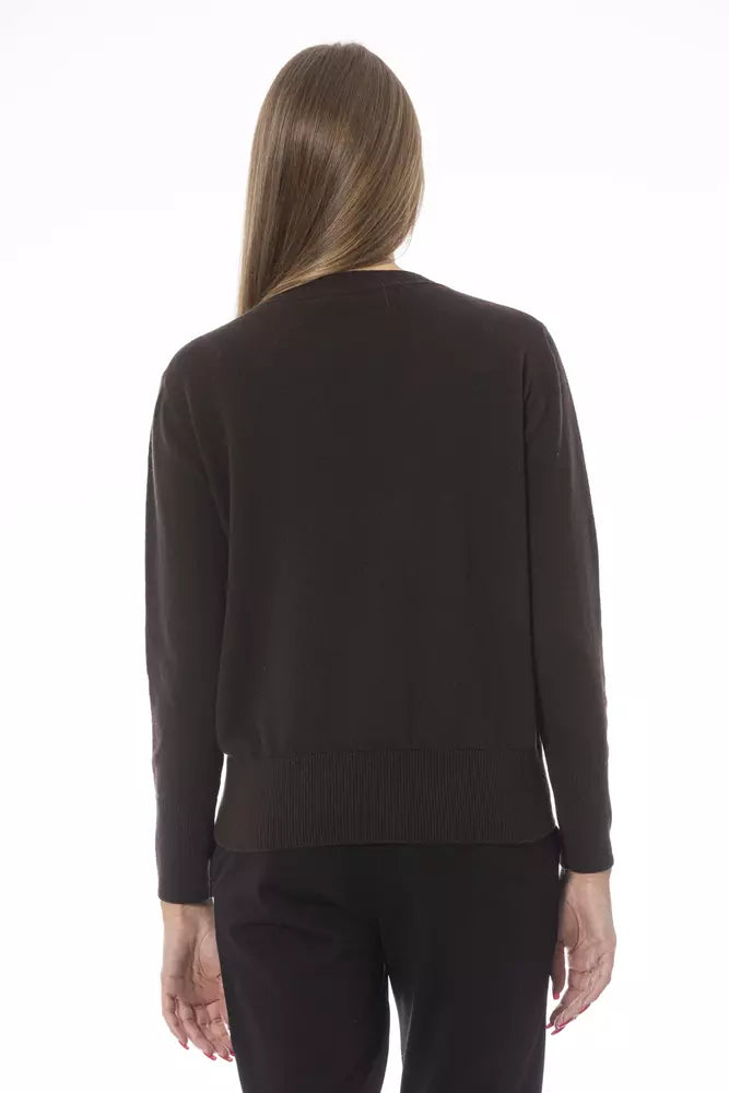 Brown Wool Women Sweater Baldinini Trend