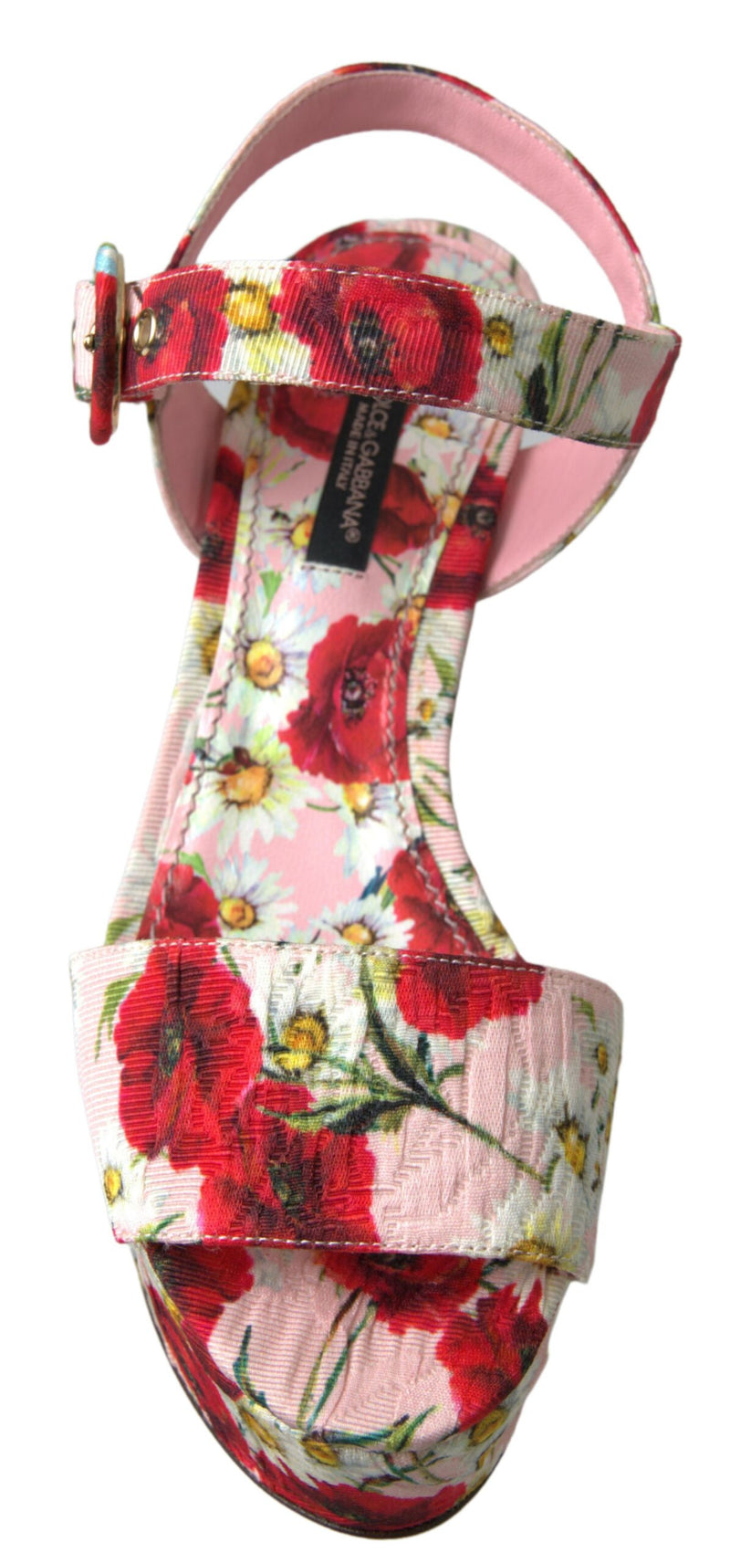 Floral Ankle Strap Wedge Sandals Dolce & Gabbana