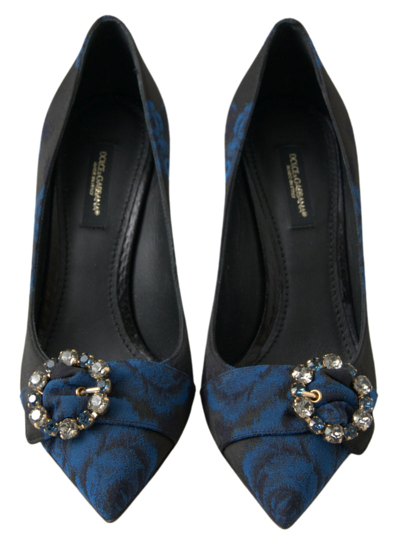 Elegant Blue Crystal Embellished Pumps Dolce & Gabbana