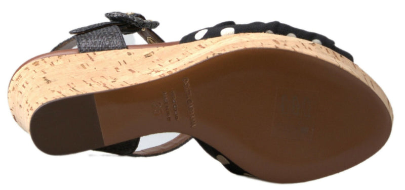 Chic Polka-Dotted Ankle Strap Wedges Dolce & Gabbana