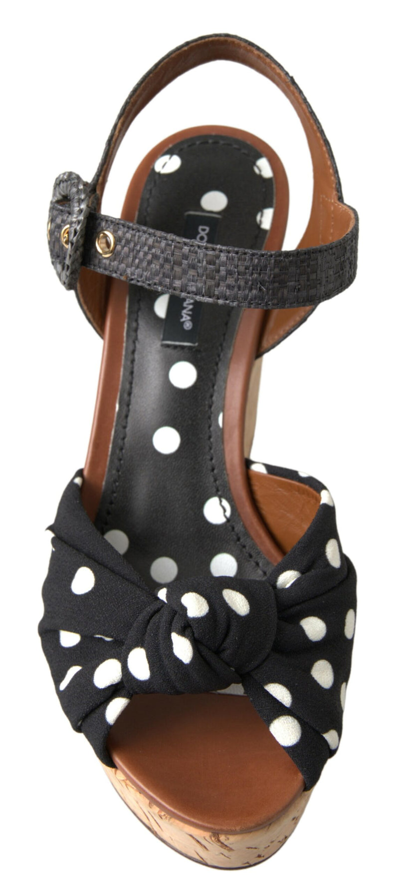Chic Polka-Dotted Ankle Strap Wedges Dolce & Gabbana