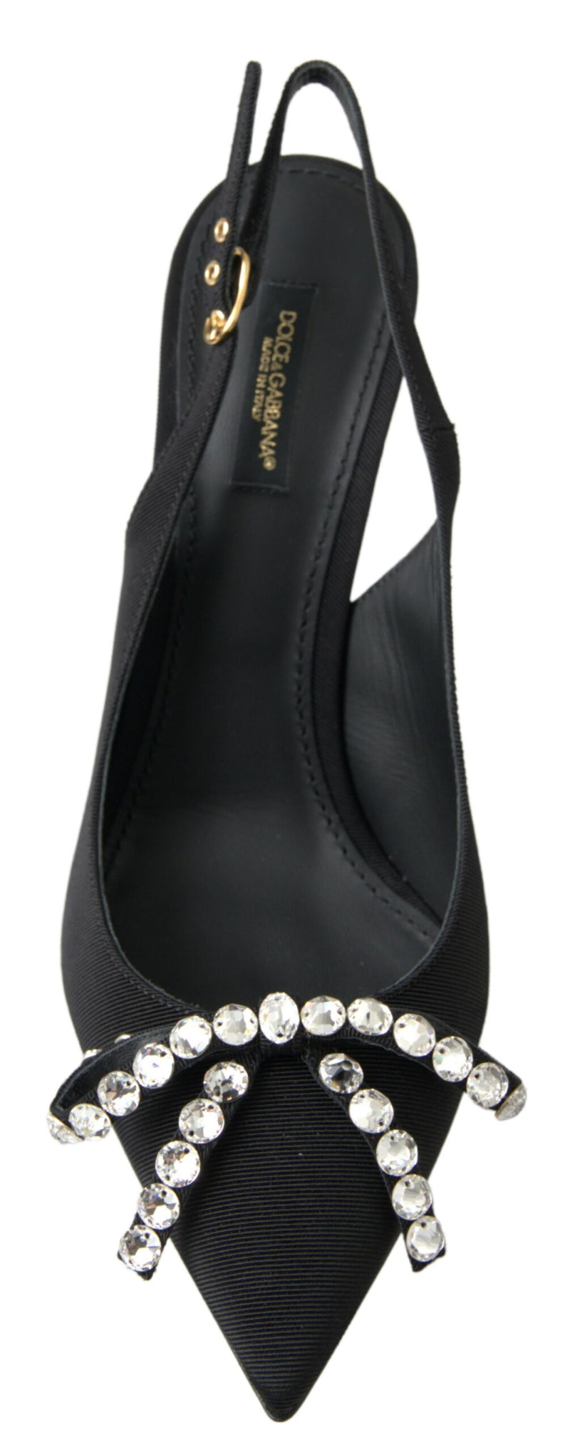 Embellished Black Slingback Heels Pumps Dolce & Gabbana