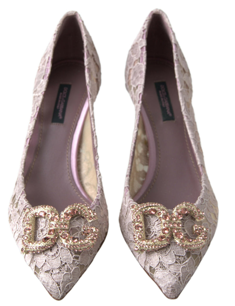 Elegant Pink Crystal Embellished Heels Dolce & Gabbana