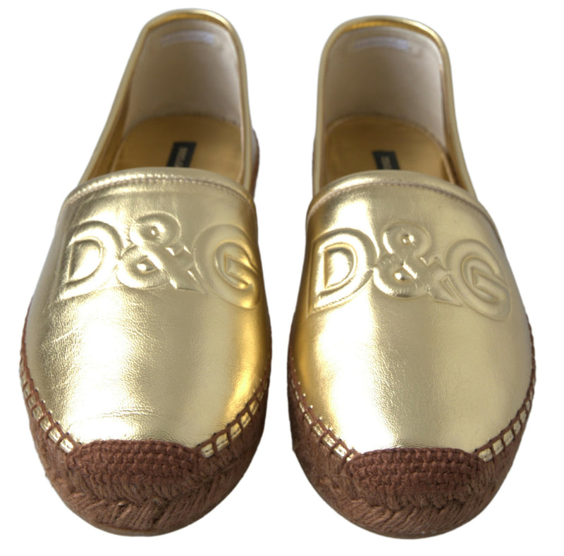 Golden Elegance Leather Espadrilles Dolce & Gabbana