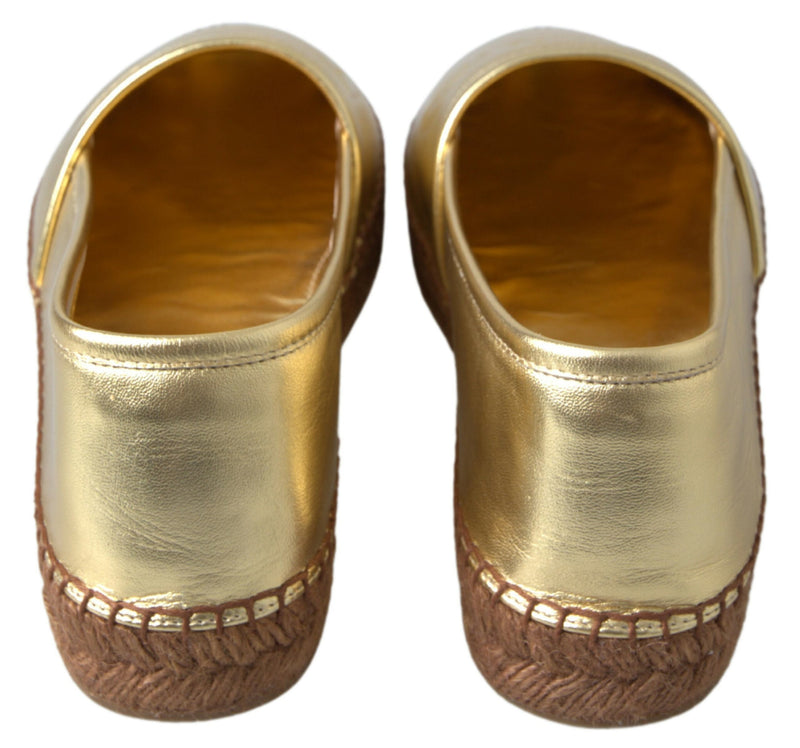 Golden Elegance Leather Espadrilles Dolce & Gabbana