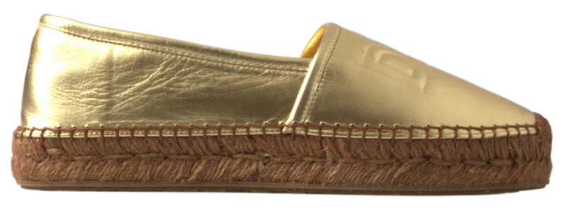 Golden Elegance Leather Espadrilles Dolce & Gabbana